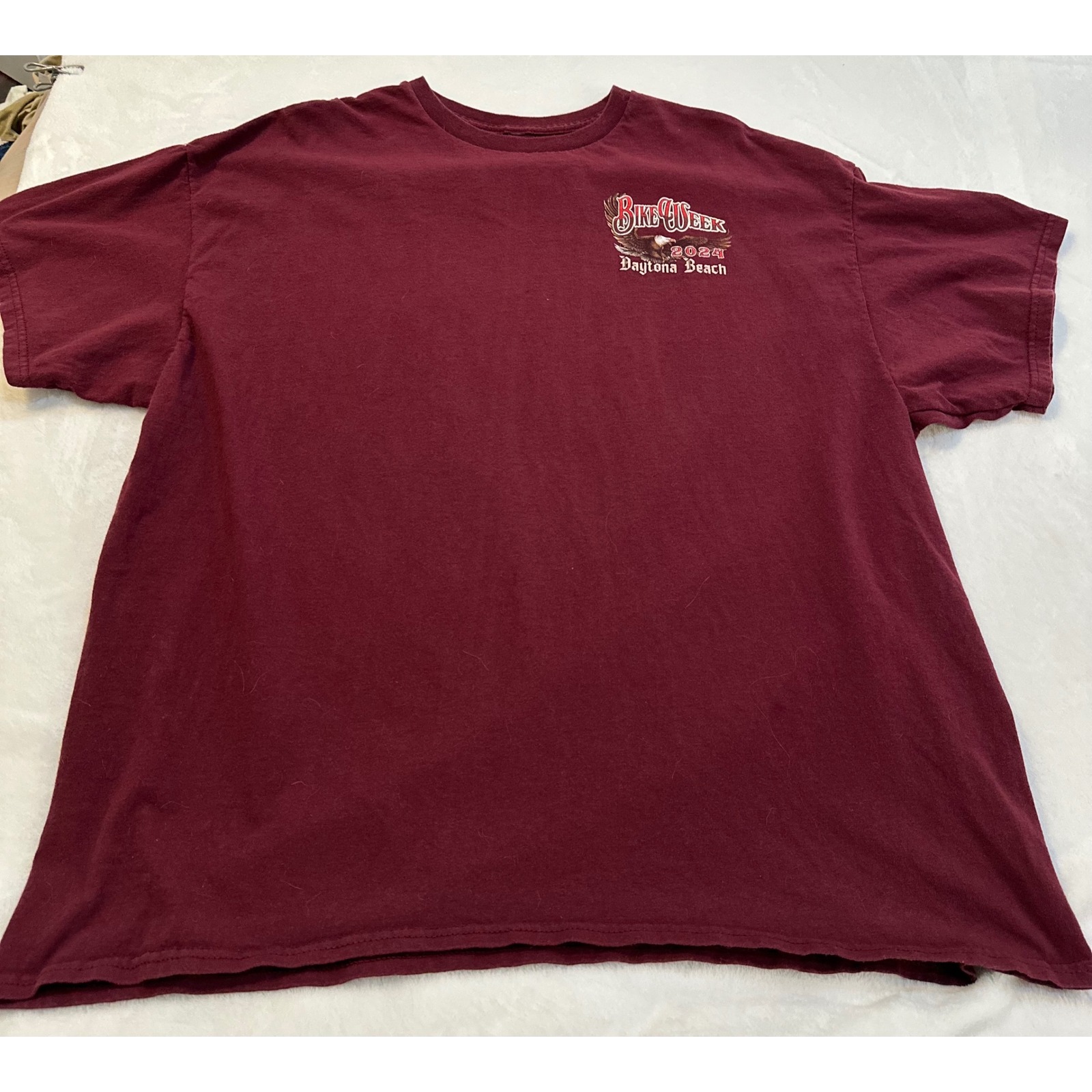 Daytona Beach Bike Week 2024 TShirt Maroon 83rd Anniversary Eagle Mens Xl 2xl